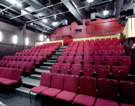 Red seats in the auditorium